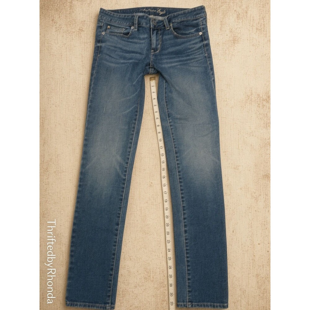 American Eagle Skinny Jeans Stretch Medium Blue Denim size 6